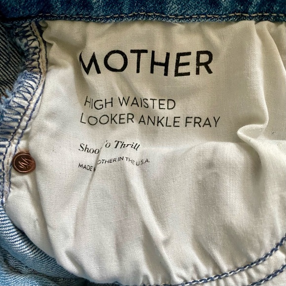 Mother Denim Jeans High Waisted Looker Ankle Fray Shoot to Thrill Women’s Sz. 28 - Picture 4 of 11